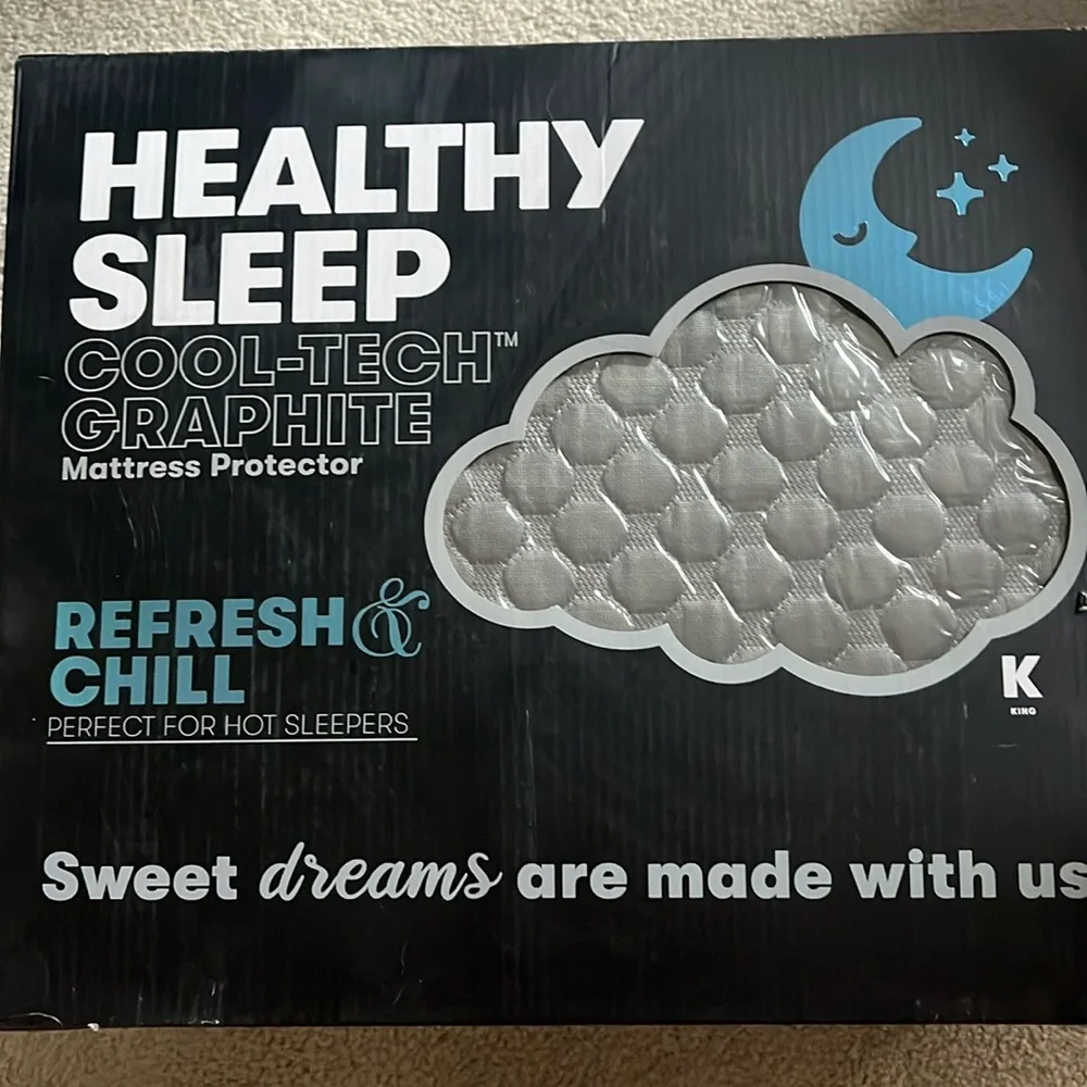 Healthy sleep cool tech graphite mattress protector perfect for hot sleepers